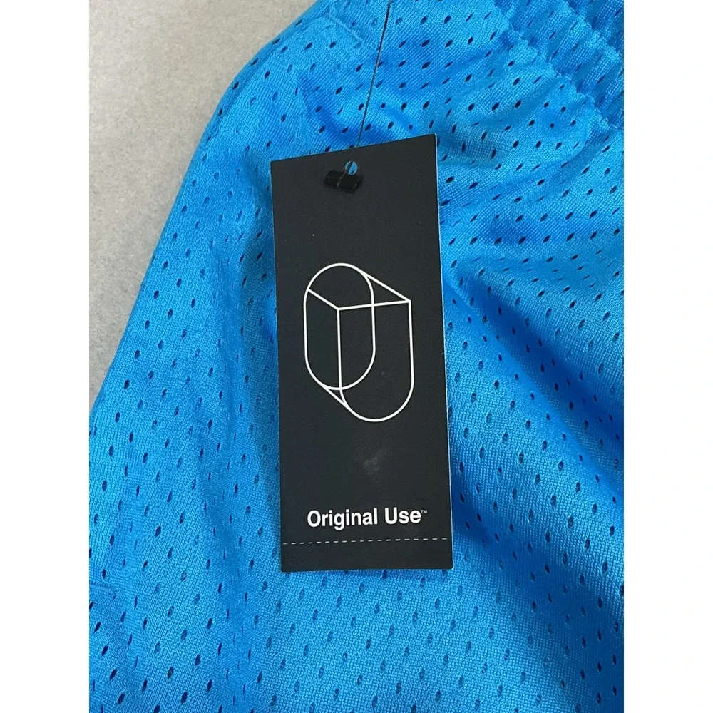 Original Use Mens Turquoise Blue‎ Mesh Basketball Shorts Recycled Polyester Sz M